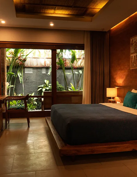 Cozy villa interior bedroom