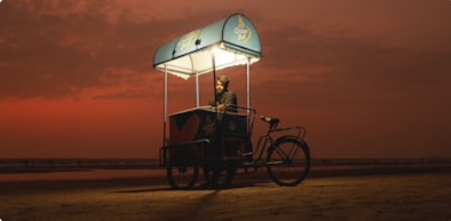 Modern Goa beach scene at sunset